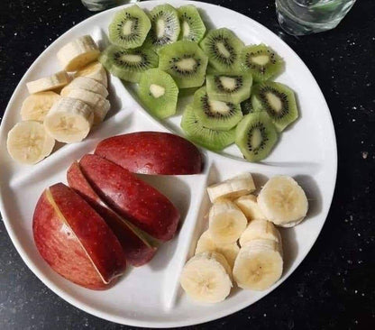 طبق بورسلين متقسم ابيض مستورد