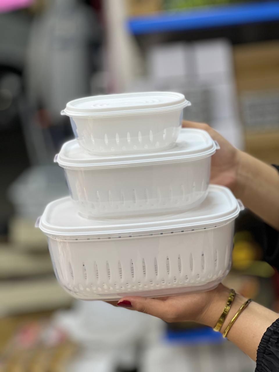 طقم علب تلاجه بلاستيك بيور