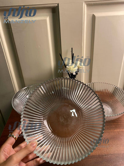 طقم اطباق غويطه مضلعه 24سم 3 قطع