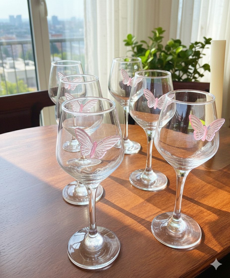 كاسات تركى بازابتشى Daphne فراشه 6 قطع