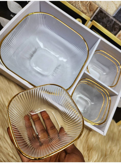 طقم خشاف مستورد بإطار مدهب 7 قطع