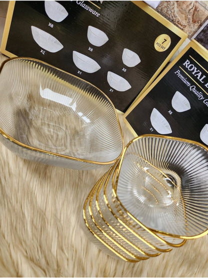 طقم خشاف مستورد بإطار مدهب 7 قطع