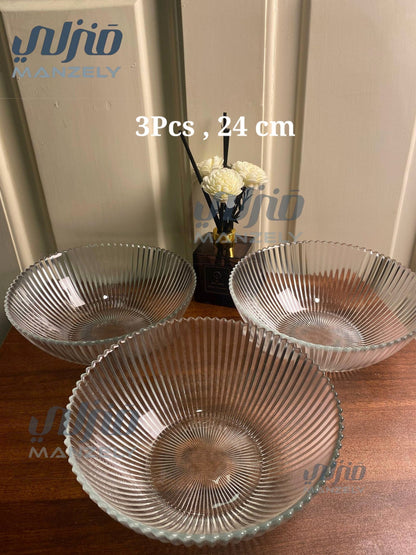 طقم اطباق غويطه مضلعه 24سم 3 قطع