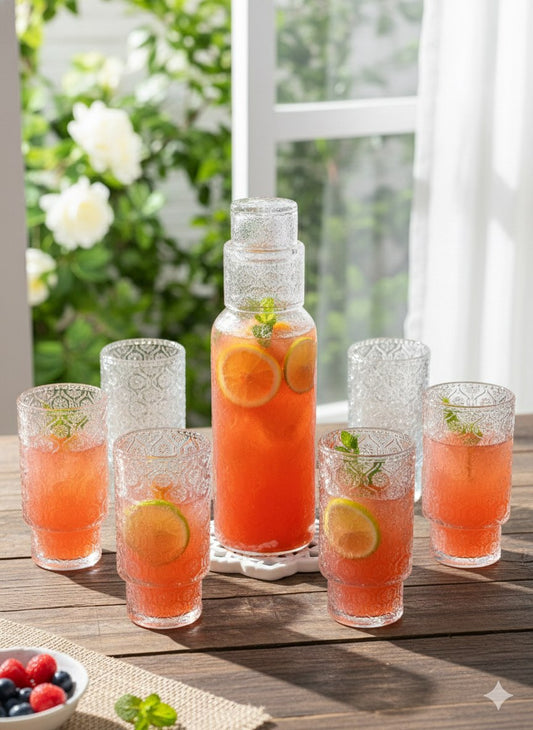 طقم قاروره وشوب دمشقى 8 قطع