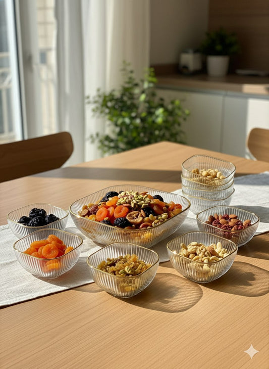 طقم خشاف مستورد بإطار مدهب 7 قطع