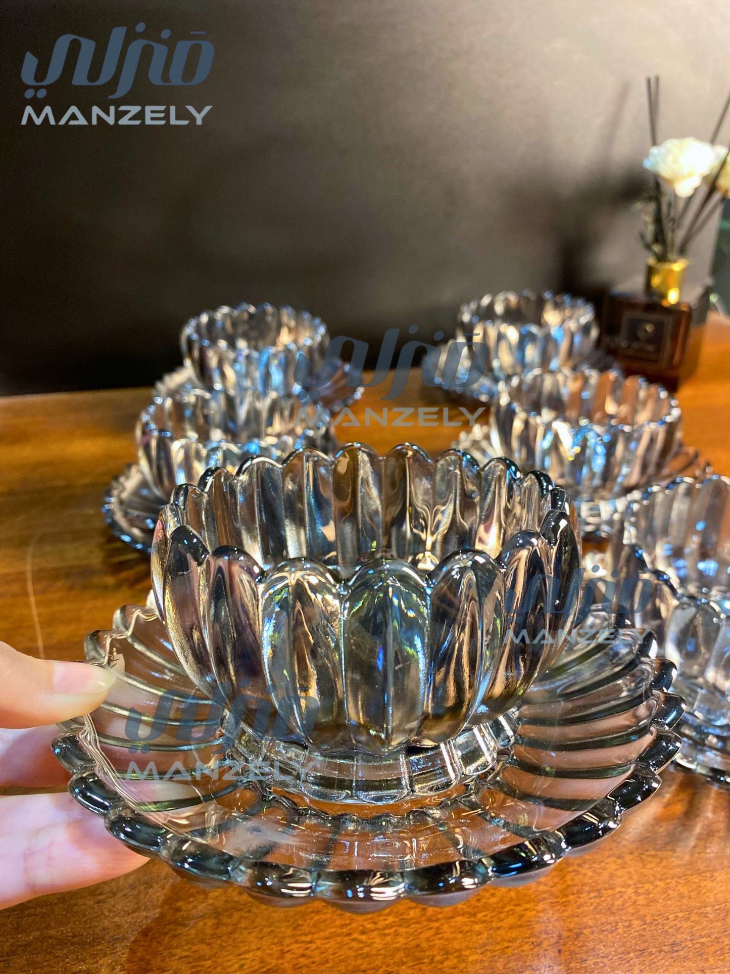 Crystal Fame Bowls with Saucer, 12 Pieces, 250ml