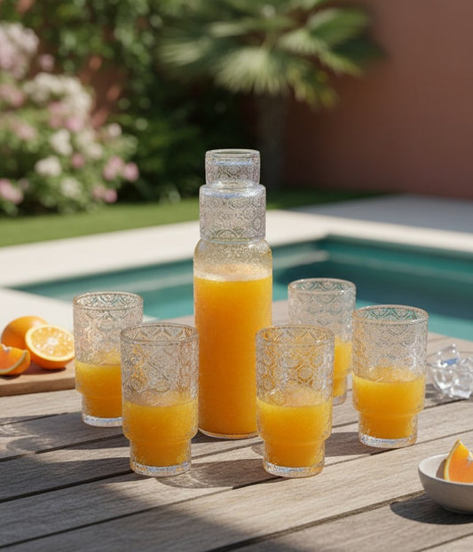 طقم قاروره وشوب دمشقى 8 قطع