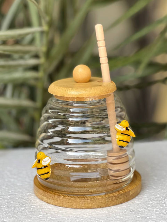 Imported glass honey jar