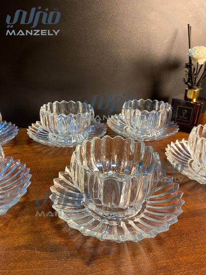 Ice cream bowls with a transparent tray, 250ml, 12 pieces