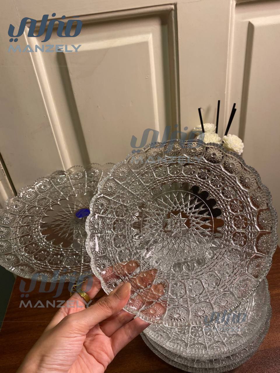 Bohemian 7-piece cake set with cake stand