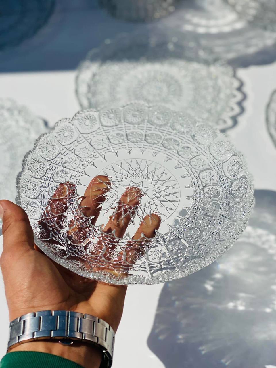 Bohemian 7-piece cake set with cake stand