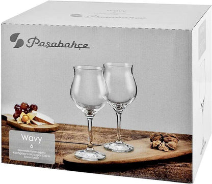 طقم كاسات تركي بازابتشى( wavy 1) 305مللى 6 قطع